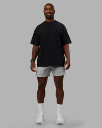 Man wearing Move Fast Washed Heavyweight Tee Oversize - Black-Island Paradise | Model:Sam | Size:L | Thumbnail Index: 6