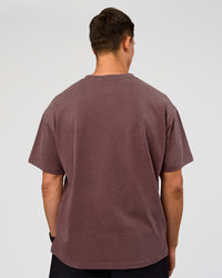 Man wearing Offset Heavyweight Unisex Oversized Tee - Cocoa Powder-Cocoa Powder | Model:Liam | Size:L | Thumbnail Index: 7