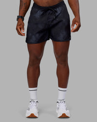 Man wearing Pace 5" Lined Performance Short - Washed Black | Model:Sam | Size:L | Thumbnail Index: 1