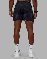Man wearing Pace 5" Lined Performance Short - Washed Black | Model:Sam | Size:L | Thumbnail Index: 3