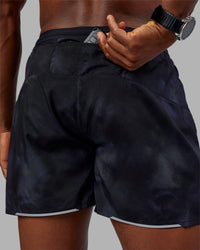 Man wearing Pace 5" Lined Performance Short - Washed Black | Model:Sam | Size:L | Thumbnail Index: 5