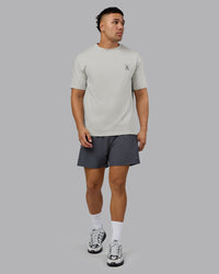 Man wearing Perspective FLXCotton Oversized Tee - Digital Mist-White | Model:Kaelyb | Size:L | Thumbnail Index: 5