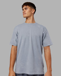 Man wearing Power Oversized Tee - Tradewinds Washed | Model:Jackson | Size:L | Thumbnail Index: 0