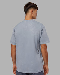 Man wearing Power Oversized Tee - Tradewinds Washed | Model:Jackson | Size:L | Thumbnail Index: 2