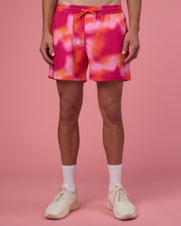 Man wearing Rep 5" Performance Short - Pink Glow Print | Model:Brandon | Size:L | Thumbnail Index: 4