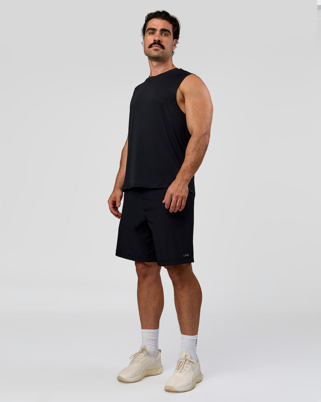 Man wearing Rep Muscle Training Tank - Black | Model:Adam | Size:L - view 7