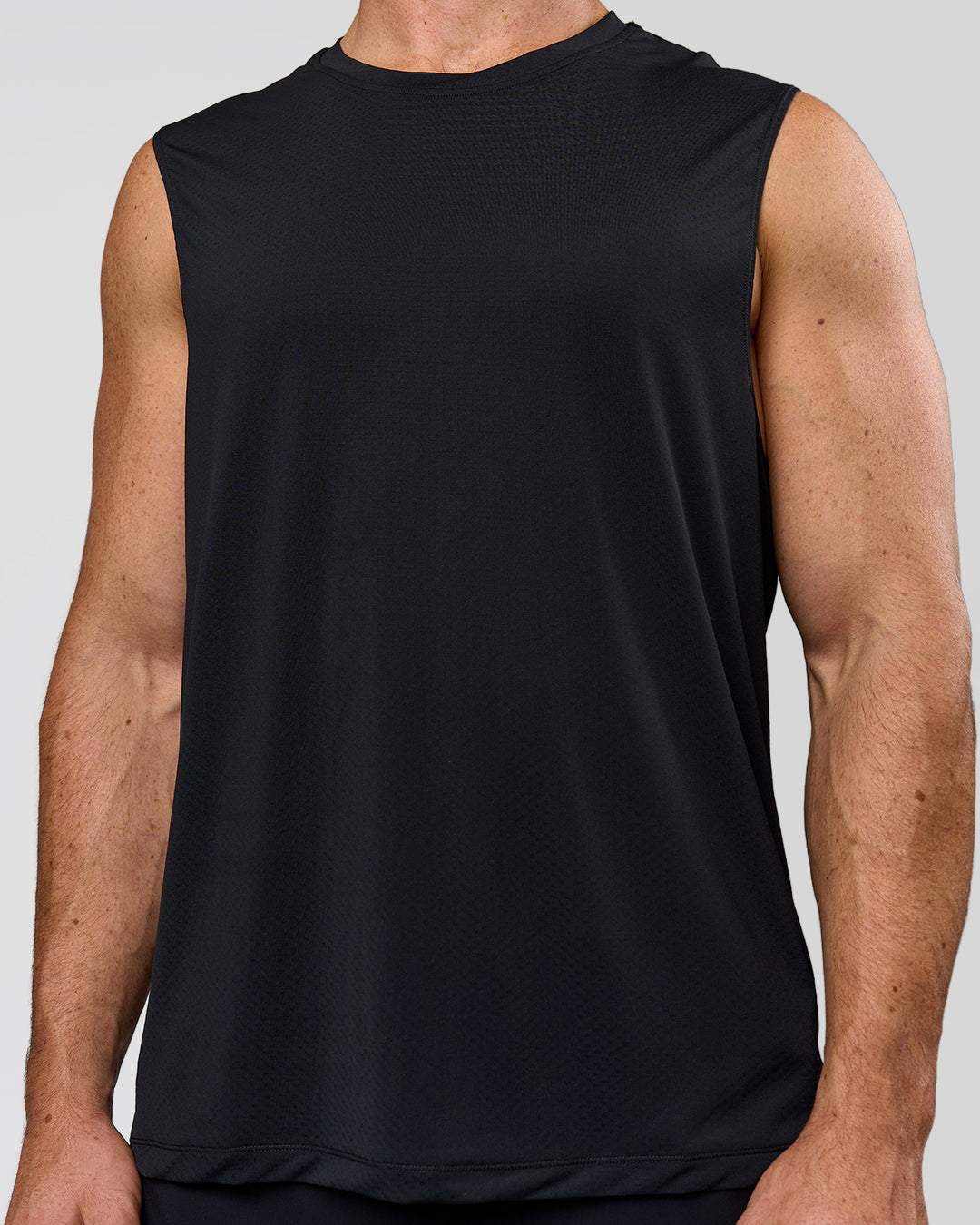 Man wearing Rep Muscle Training Tank - Black | Model:Adam | Size:L - view 5