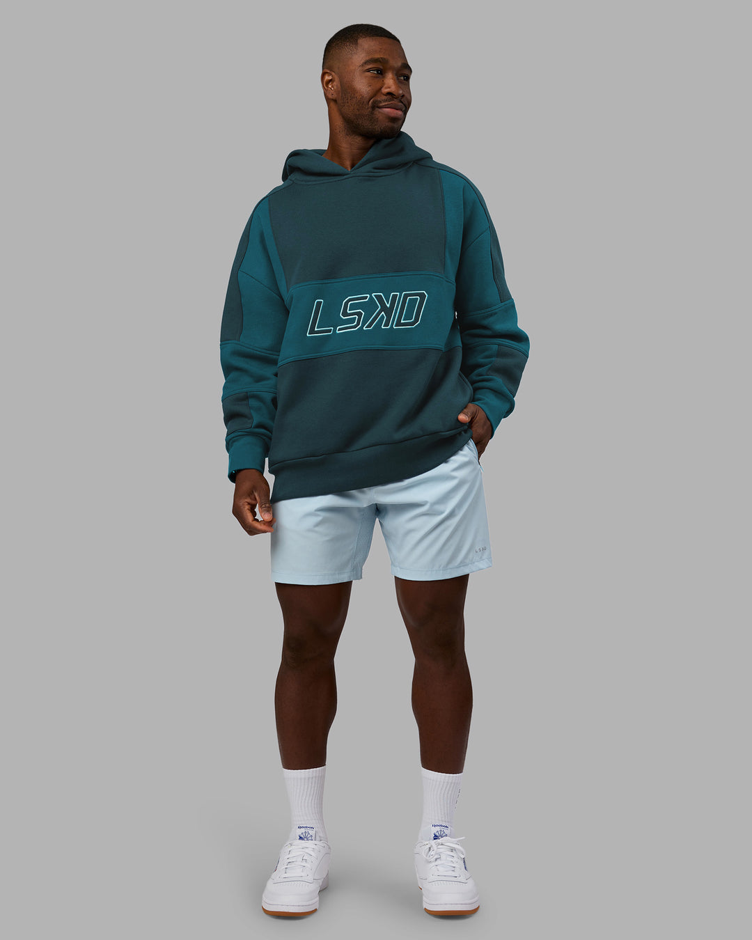 Slam Oversized Hoodie - Deep Sea-Blue Coral - view 6
