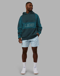 Slam Oversized Hoodie - Deep Sea-Blue Coral | Thumbnail Index: 5