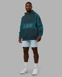 Slam Oversized Hoodie - Deep Sea-Blue Coral | Thumbnail Index: 4