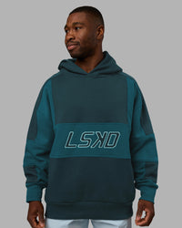 Slam Oversized Hoodie - Deep Sea-Blue Coral | Thumbnail Index: 1