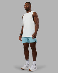 Man wearing UltraAir 5" Lined Performance Short - Retro Blue | Model:Sam | Size:L | Thumbnail Index: 4