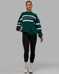 Collateral Sweater Oversize - Dark Moss-White | Thumbnail Index: 8