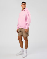 Man wearing Unisex Love The Process Oversize Hoodie - Marshmallow-Open Air | Model:Jackson | Size:L | Thumbnail Index: 5
