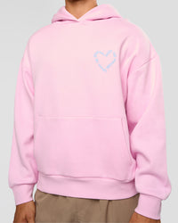 Man wearing Unisex Love The Process Oversize Hoodie - Marshmallow-Open Air | Model:Jackson | Size:L | Thumbnail Index: 6