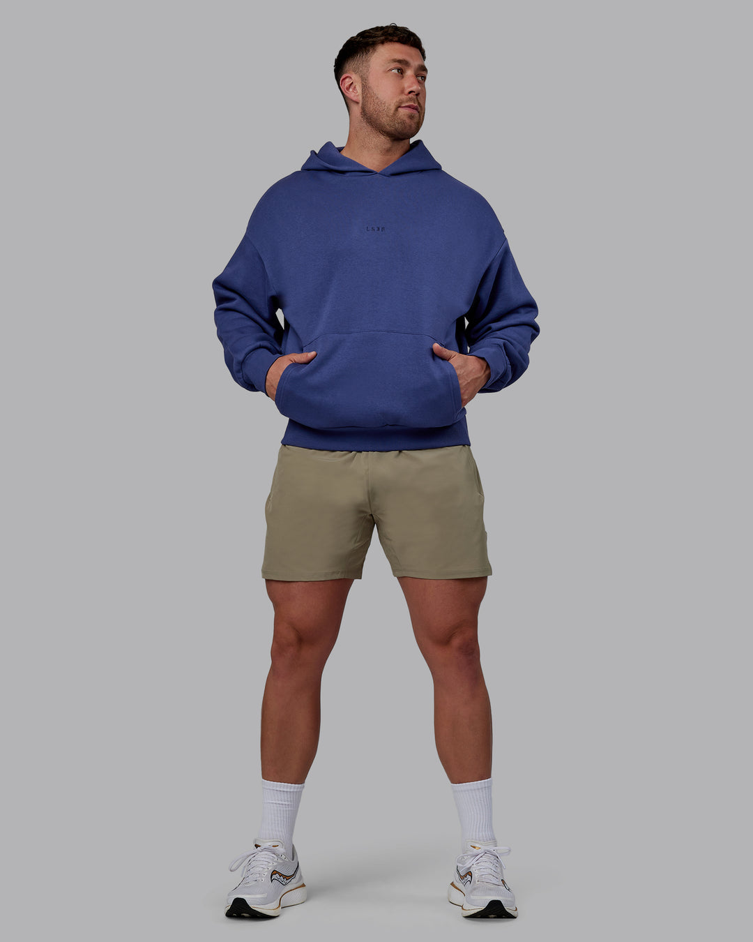 Man wearing Unisex MVP Hoodie Oversize - Future Dusk - view 6