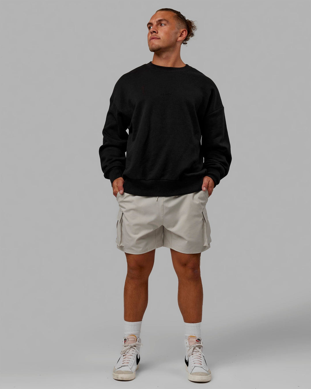 Man wearing Unisex MVP Sweater Oversize - Black - view 6