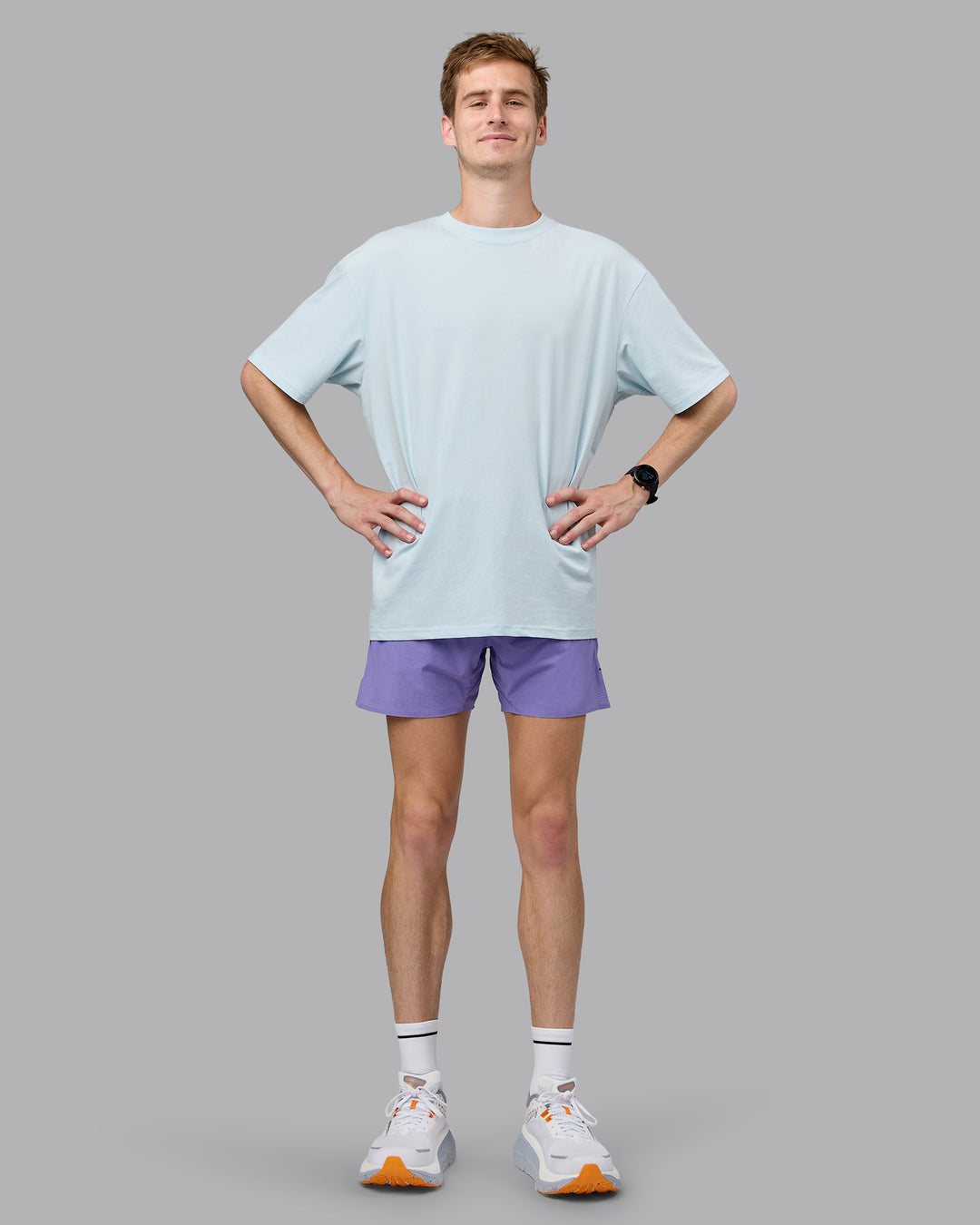 Push Boundaries FLXCotton Oversized Tee - Light Cyan-White - view 8