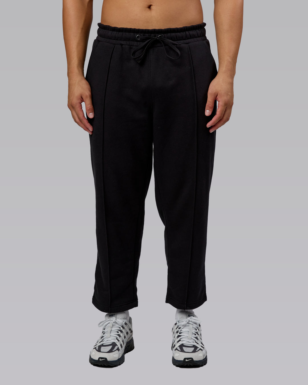 Man wearing Urban Cropped Track Pant - Black| Model:Kaelyb | Size:L - view 6
