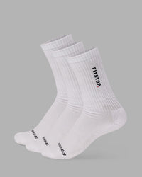 LSKD x Fitstop 3 Pack Crew Socks - White | Thumbnail Index: 0