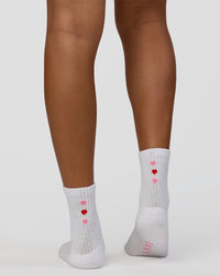 Love Steps Mini Quarter Socks - White-Marshmallow | Thumbnail Index: 2