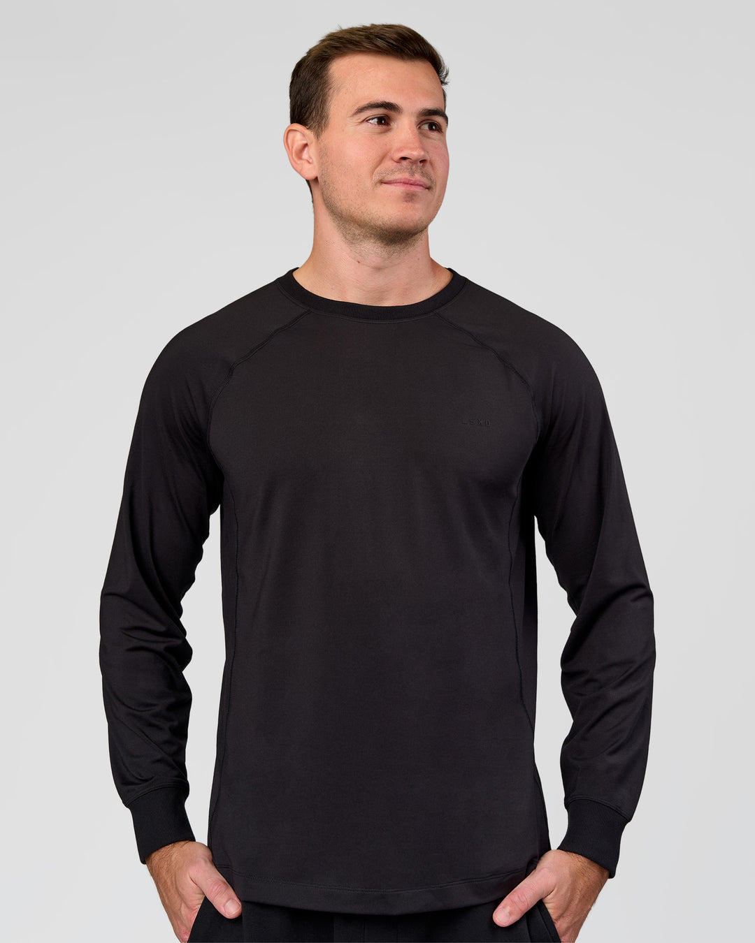 Man wearing Restore CloudFLX Sweater Black | Model:Alex | Size:M - view 2