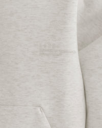 Man wearing AfterDark ZeroCrease Oversized Hoodie - Silver Marl | Model:Malebo |Size:M | Thumbnail Index: 2