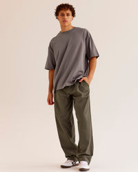 Man wearing AfterDark ZeroCrease Oversized Tee - Duskstone | Model:Leandro | Size:M | Thumbnail Index: 2