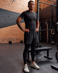 Man wearing BaseTech Tee - Black | Model:Daarian | Size:M | Thumbnail Index: 4