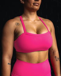 Woman wearing Inspired Sports Bra - Ultra Pink | Model:Tiare | Size:M | Thumbnail Index: 9