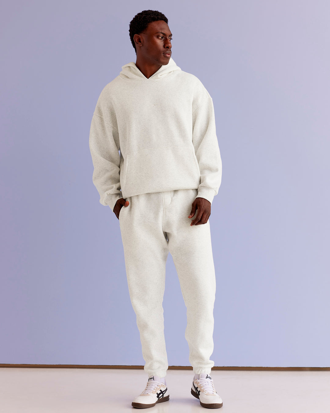 Man wearing MVP Cuffed Track Pant - Silver Marl | Model:Paabio | Size:L - view 2