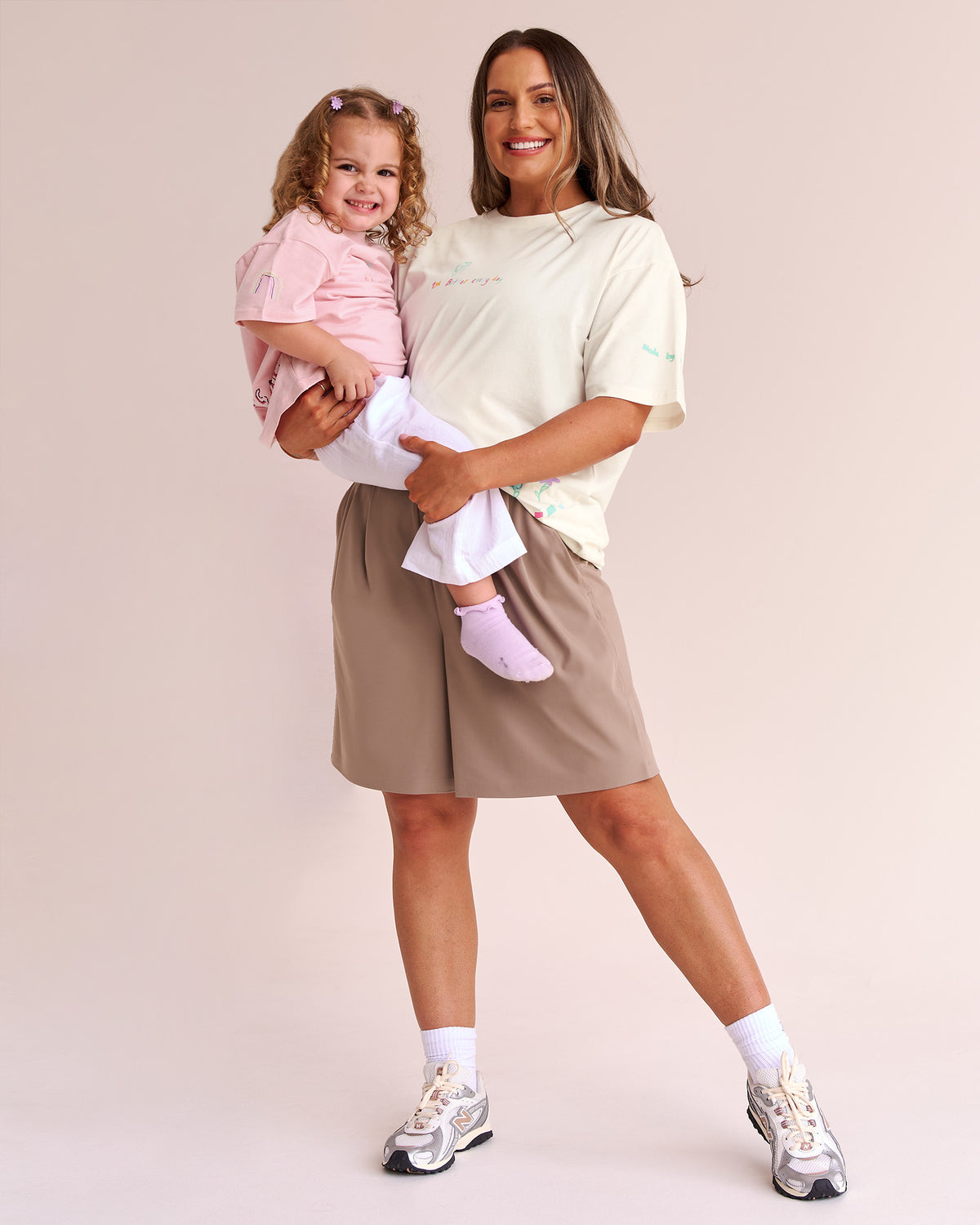Woman wearing Mother's Day FLXCotton Oversize Tee - Off White | Model:Emma | Size:M