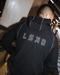 Man wearing Nocturnal Oversized Zip Jacket - Black | Model:Justin | Size:M | Thumbnail Index: 0