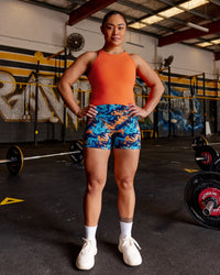 Woman wearing Power Performance Tank - Ultra Orange | Model:Vana | Size:M | Thumbnail Index: 3