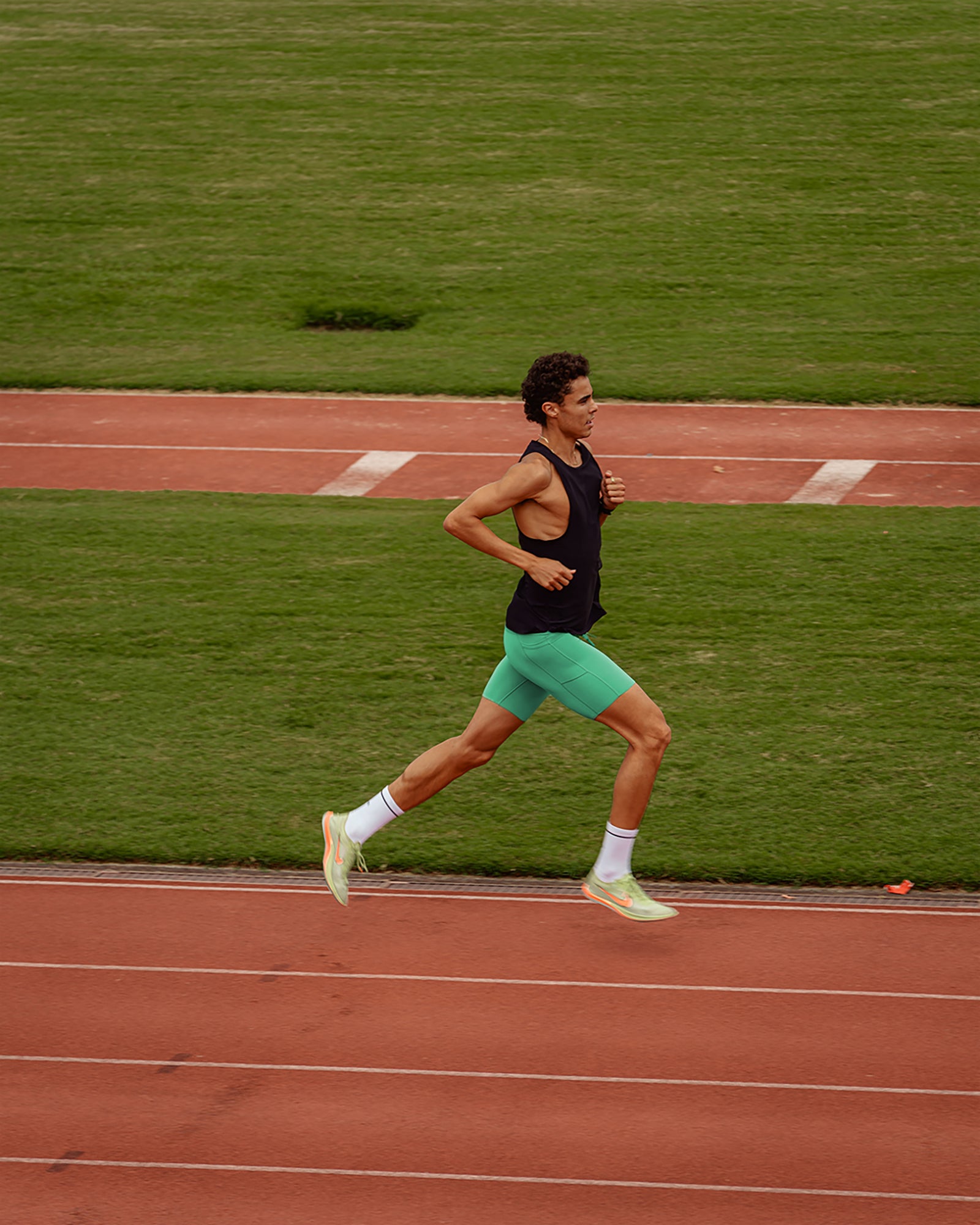 Man wearing Race Day Short Tight 8" - Mystic Green | Model:Jaxon | Size:M