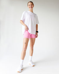 Woman wearing Unity Go-To FLX Cotton Tee - White-Rainbow | Model:Adi | Size:M | Thumbnail Index: 3