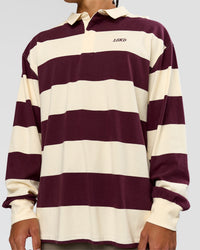 Man wearing Clubhouse Rugby Polo - Off White-Cherry | Model:Malebo | Size:M  | Thumbnail Index: 8