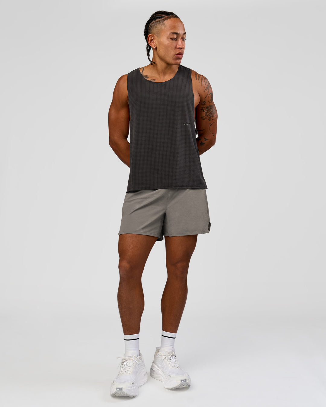 Man wearing Pace 5" Lined Ripstop Short - Storm Front | Model:Malebo | Size:M - view 7