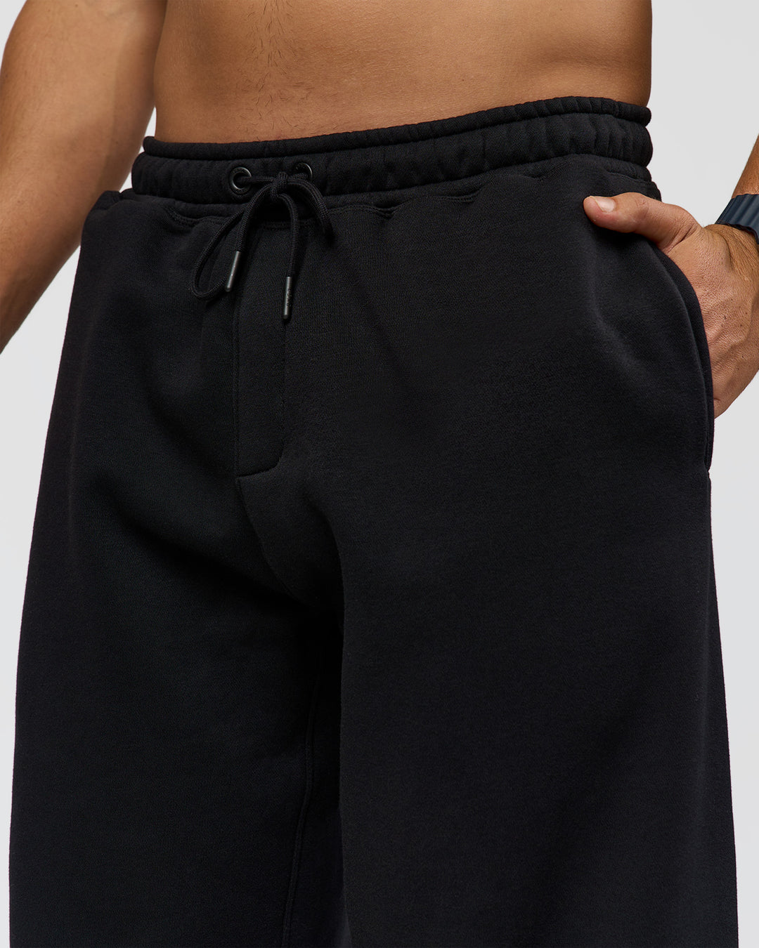Man wearing Static Grit Baggy Track Pant - Black-Alloy | Model:Jaiden | Size:M - view 8