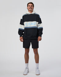 Man wearing A-Team Oversized Hoodie - Caviar-Open Air | Model:Konnor | Size:M | Thumbnail Index: 7