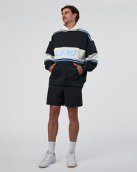 Man wearing A-Team Oversized Hoodie - Caviar-Open Air | Model:Konnor | Size:M | Thumbnail Index: 5