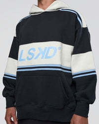 Man wearing A-Team Oversized Hoodie - Caviar-Open Air | Model:Konnor | Size:M | Thumbnail Index: 8