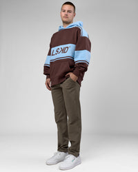 Man wearing A-Team Oversized Hoodie - Hot Chocolate-Open Air | Model:Arran | Size:M | Thumbnail Index: 7