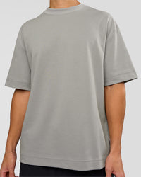 Man wearing AfterDark ZeroCrease Oversized Tee - Alloy | Model:Leandro | Size:M | Thumbnail Index: 8