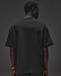 Man wearing AfterDark ZeroCrease Oversized Tee - Black | Model:Mabyro | Size:M | Thumbnail Index: 3