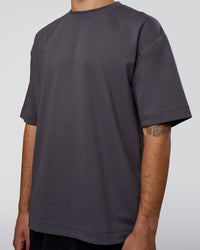 Man wearing AfterDark ZeroCrease Oversized Tee - Dark Storm | Model:Zoran | Size:M | Thumbnail Index: 10