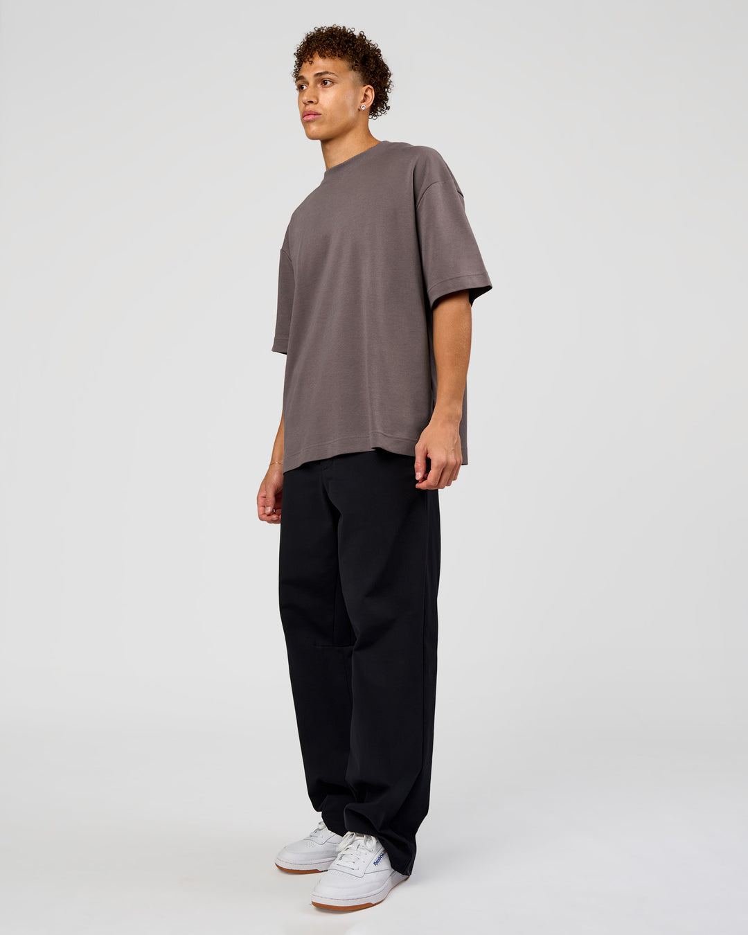 Man wearing AfterDark ZeroCrease Oversized Tee - Duskstone | Model:Leandro | Size:M - view 7