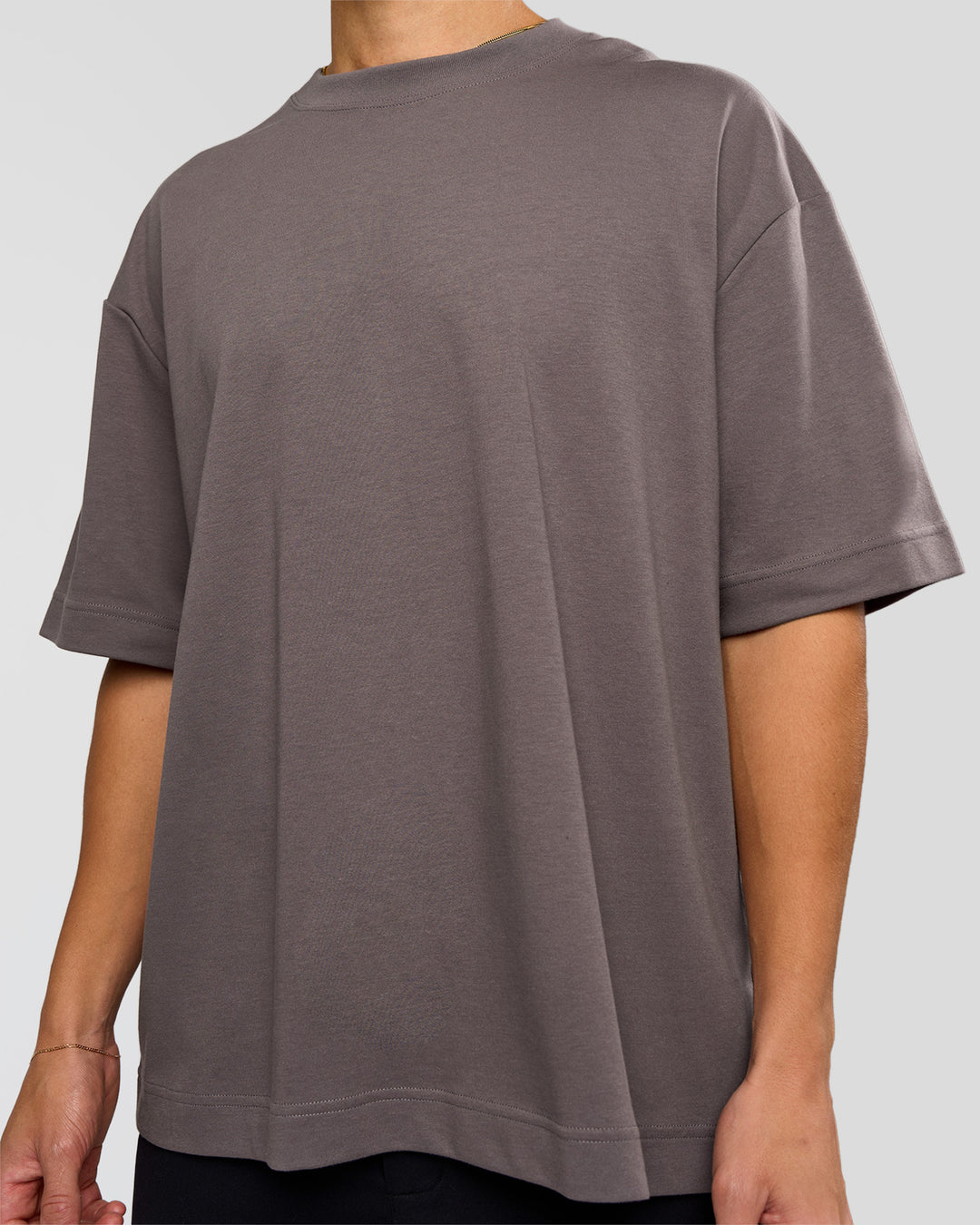 Man wearing AfterDark ZeroCrease Oversized Tee - Duskstone | Model:Leandro | Size:M - view 8