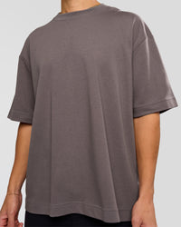 Man wearing AfterDark ZeroCrease Oversized Tee - Duskstone | Model:Leandro | Size:M | Thumbnail Index: 7