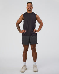 Man wearing AirTrack Muscle Tank - Black | Model:Daarian | Size:M | Thumbnail Index: 3